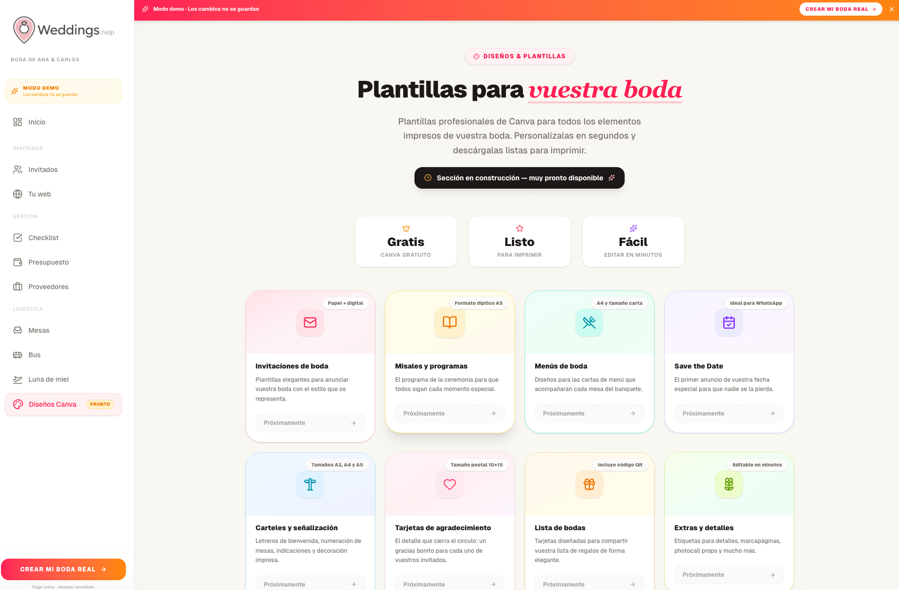 Plantillas de Diseño para la Boda