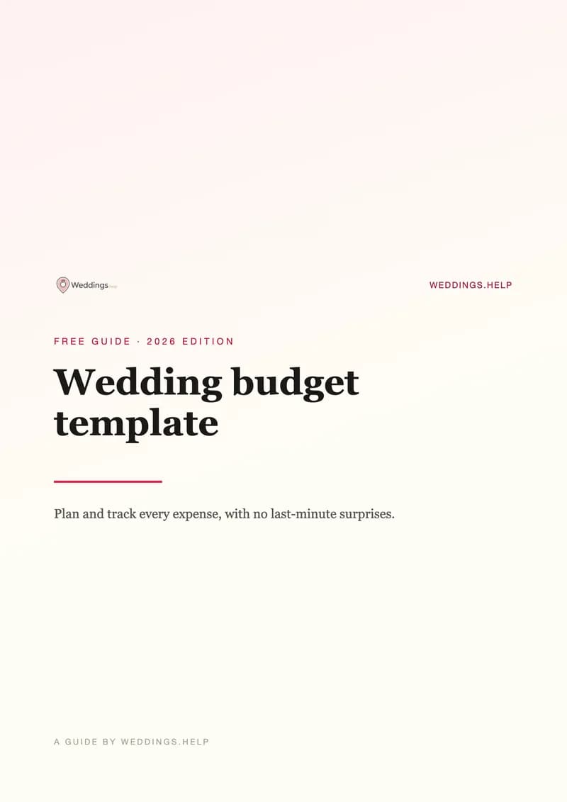 Preview of the wedding budget template with expense categories and vendor comparison