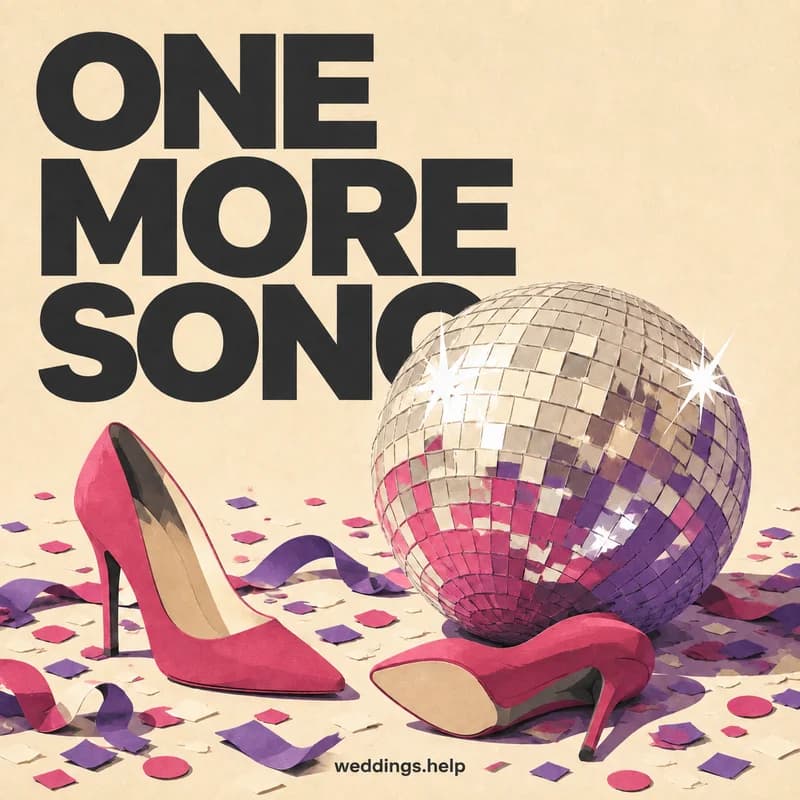 Paper disco ball and heels after one more dance