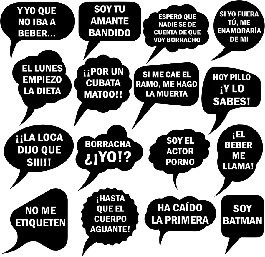 Atrezzo con frases graciosas
