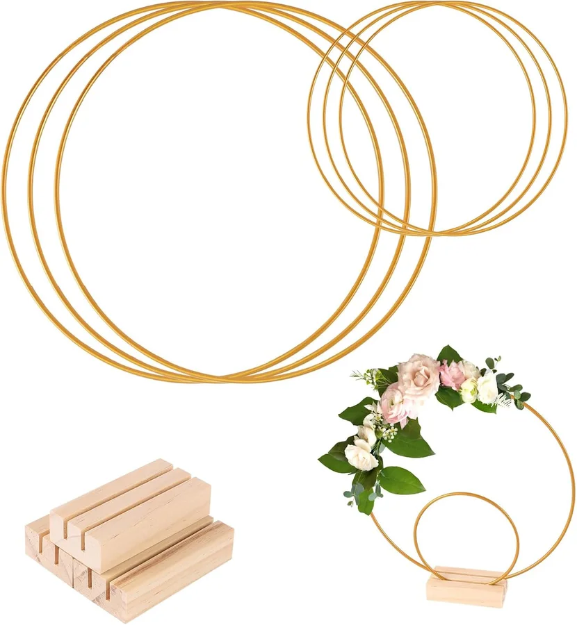 Aros dorados con base para centros