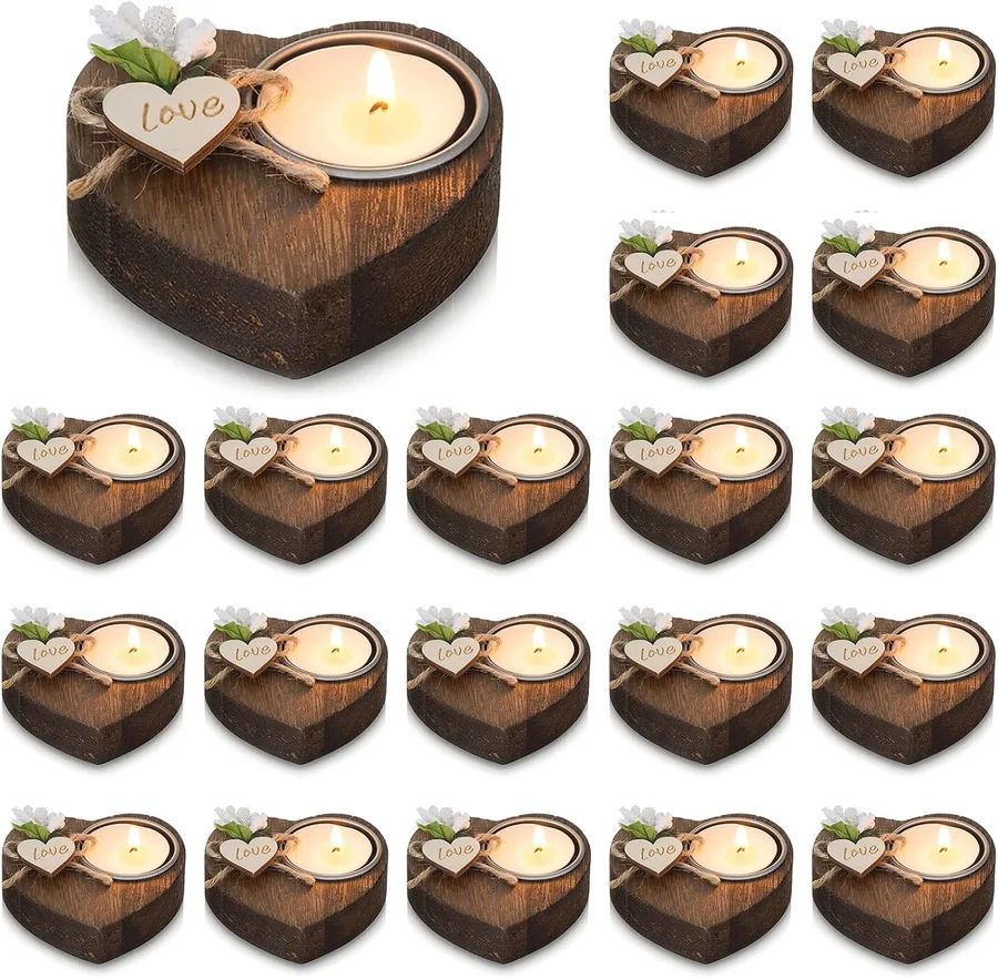 Portavelas de madera NUPTIO