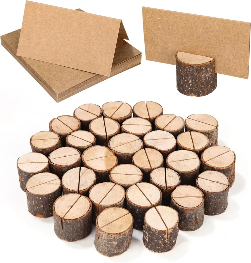 Soportes de madera para tarjetas