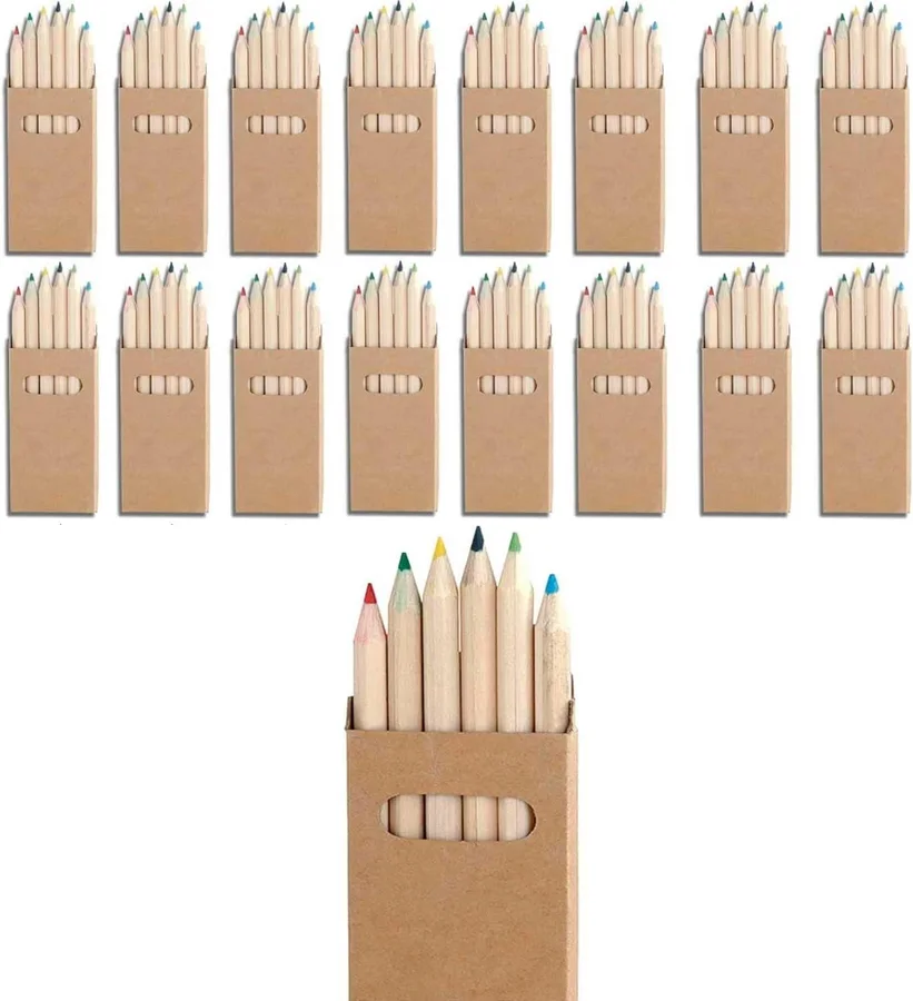 Cajitas de seis lápices de colores