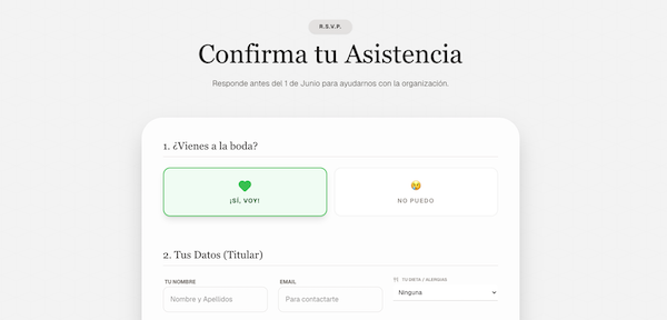 Confirmación (RSVP)